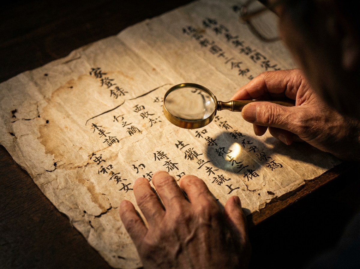 コンピュータ化されていない古い手書きの戸籍簿